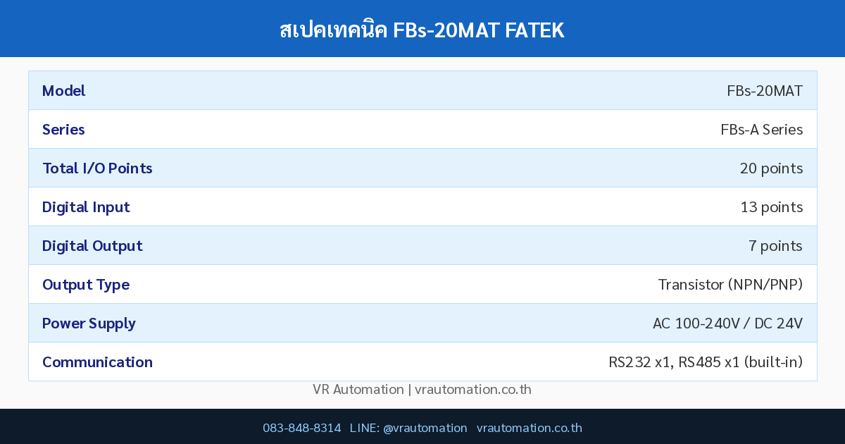สเปค FBs-20MAT FATEK