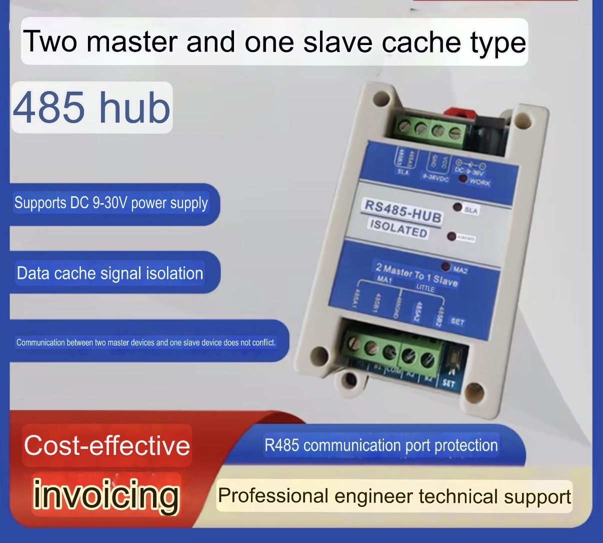 FTX RS485 Hub Multi-Master Buffer Type with Magnetic Isolation