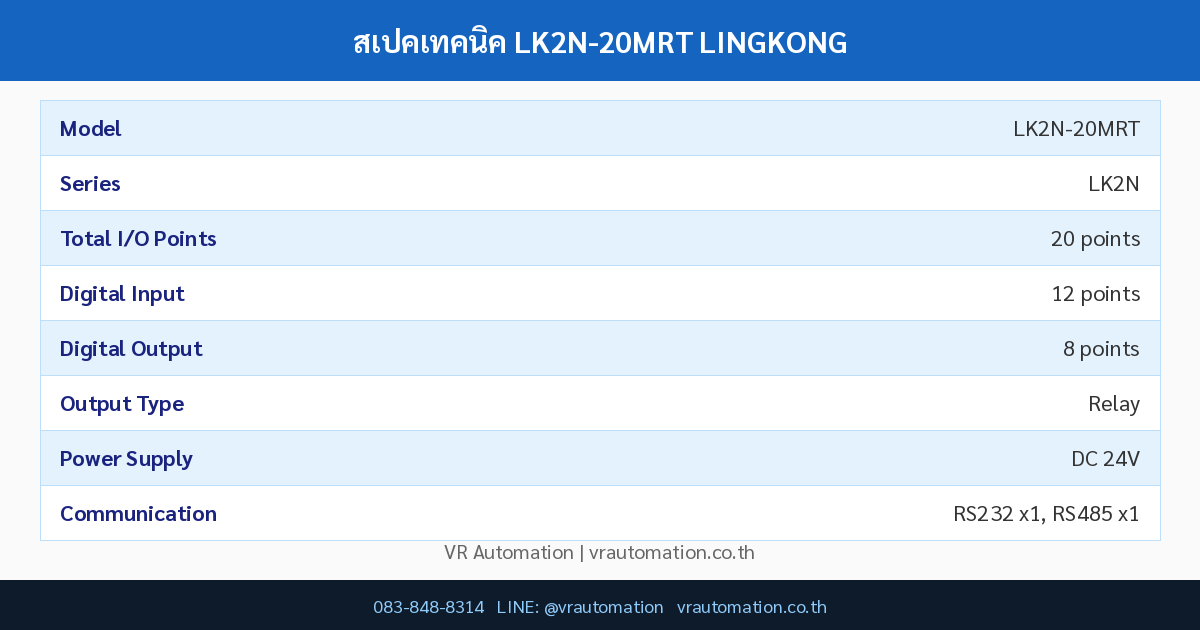 สเปค LK2N-20MRT LINGKONG