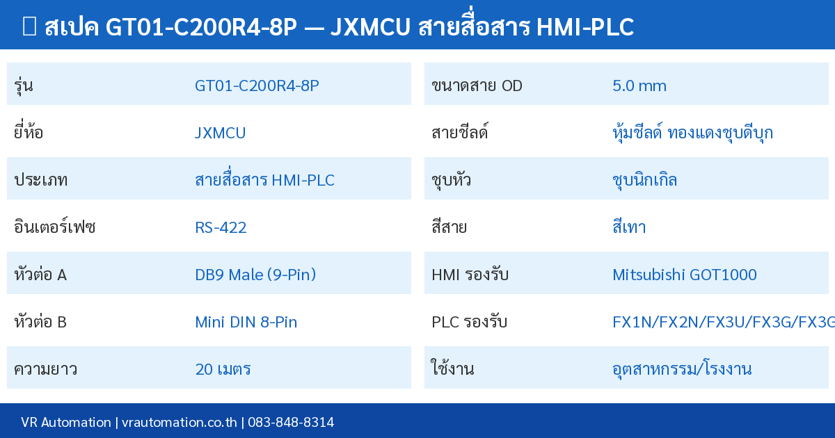 สเปค GT01-C200R4-8P JXMCU
