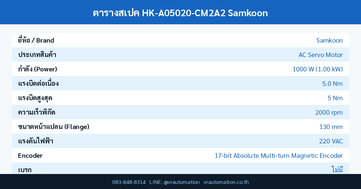 ตารางสเปค HK-A05020-CM2A2