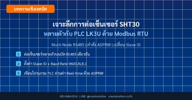 เจาะลึกการต่อเซ็นเซอร์ SHT30 หลายตัวกับ PLC LK3U ด้วย Modbus RTU | VR ...