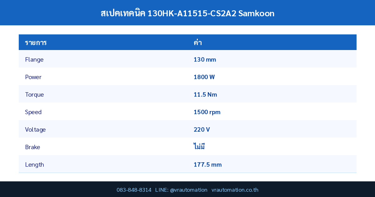 สเปค 130HK-A11515-CS2A2