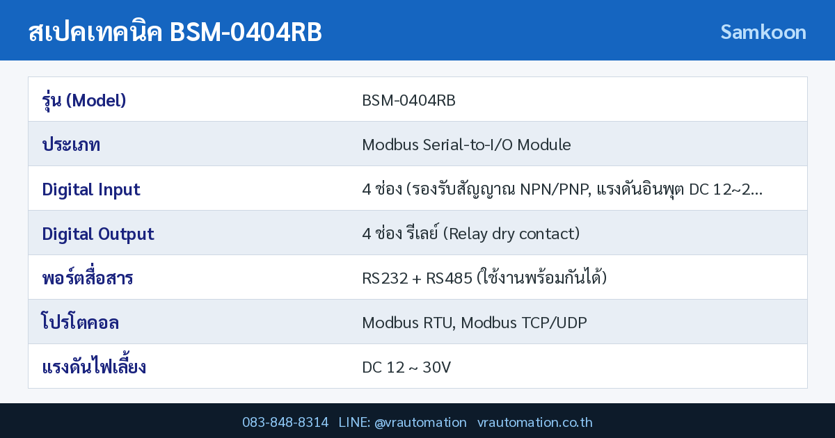 สเปค BSM-0404RB Samkoon
