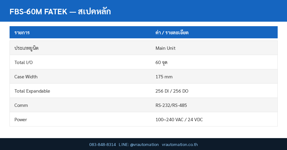 FBS-60M FATEK specs
