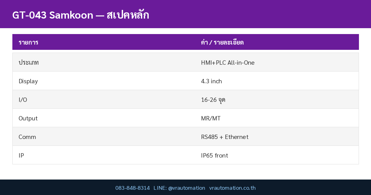 GT-043 Samkoon specs