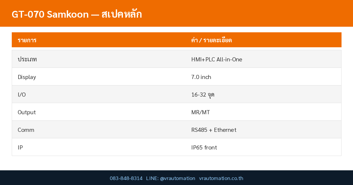 GT-070 Samkoon specs