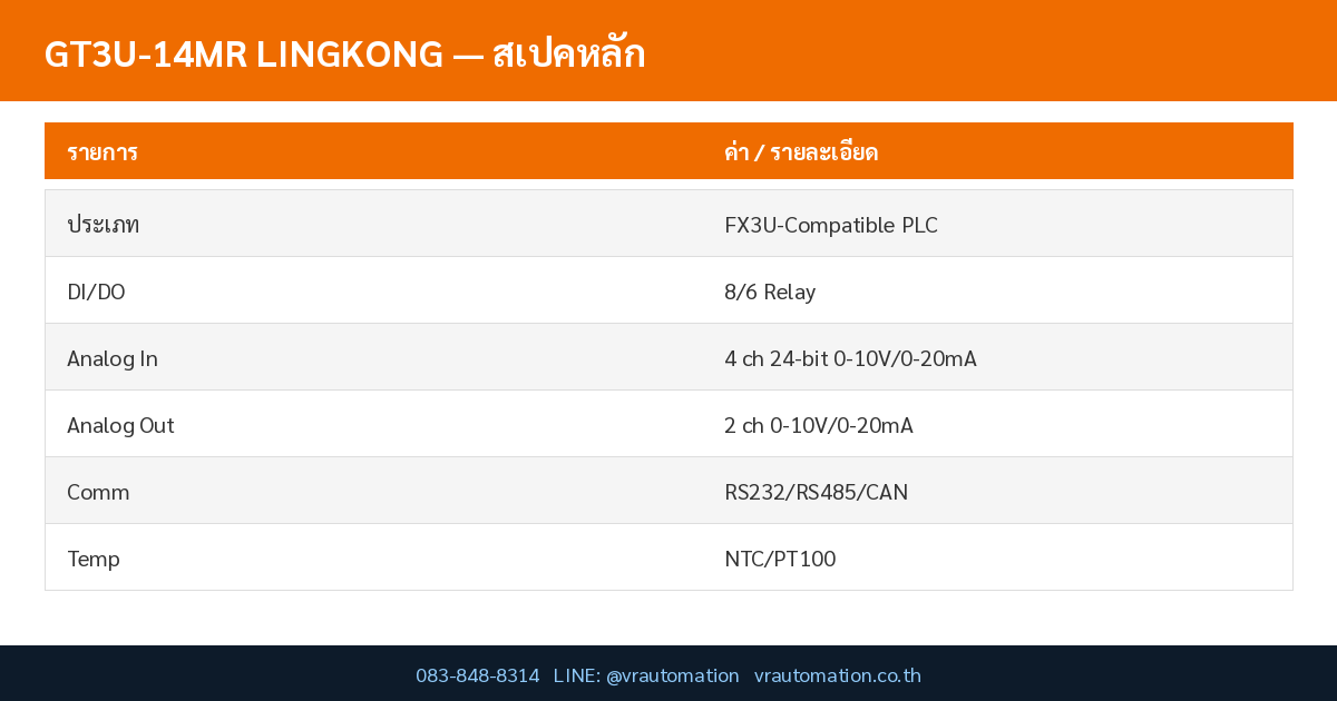 GT3U-14MR LINGKONG specs