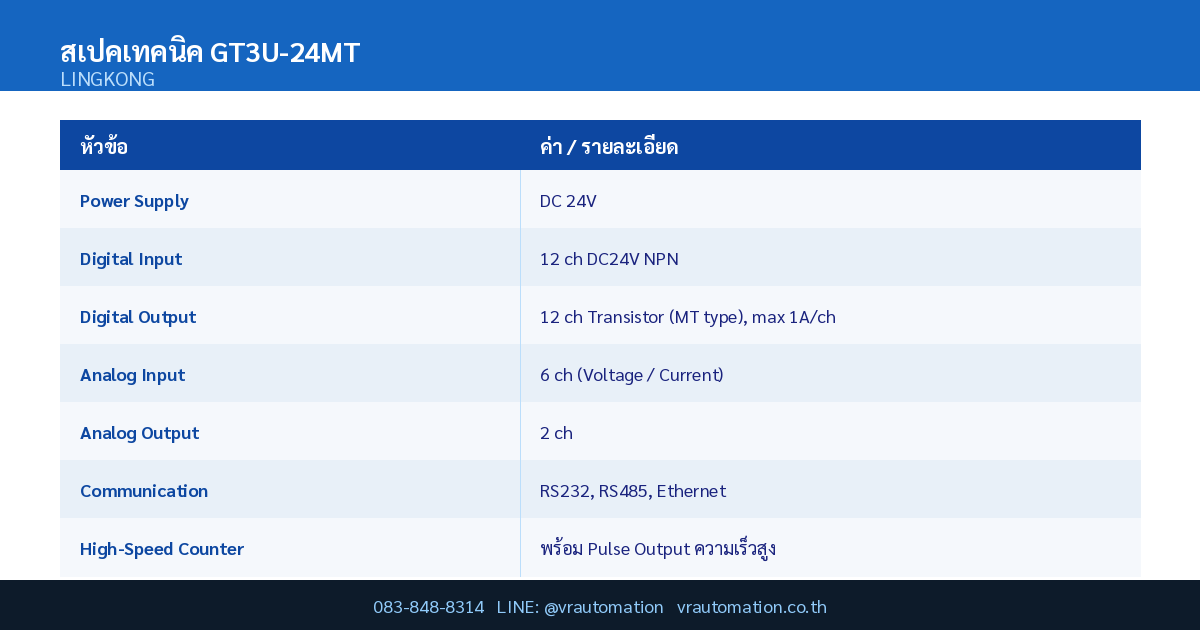 สเปค GT3U-24MT LINGKONG