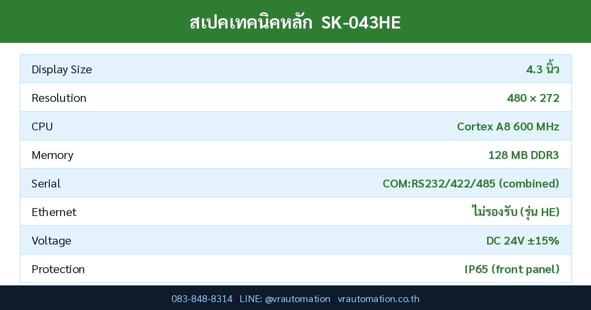 สเปค SK-043HE Samkoon
