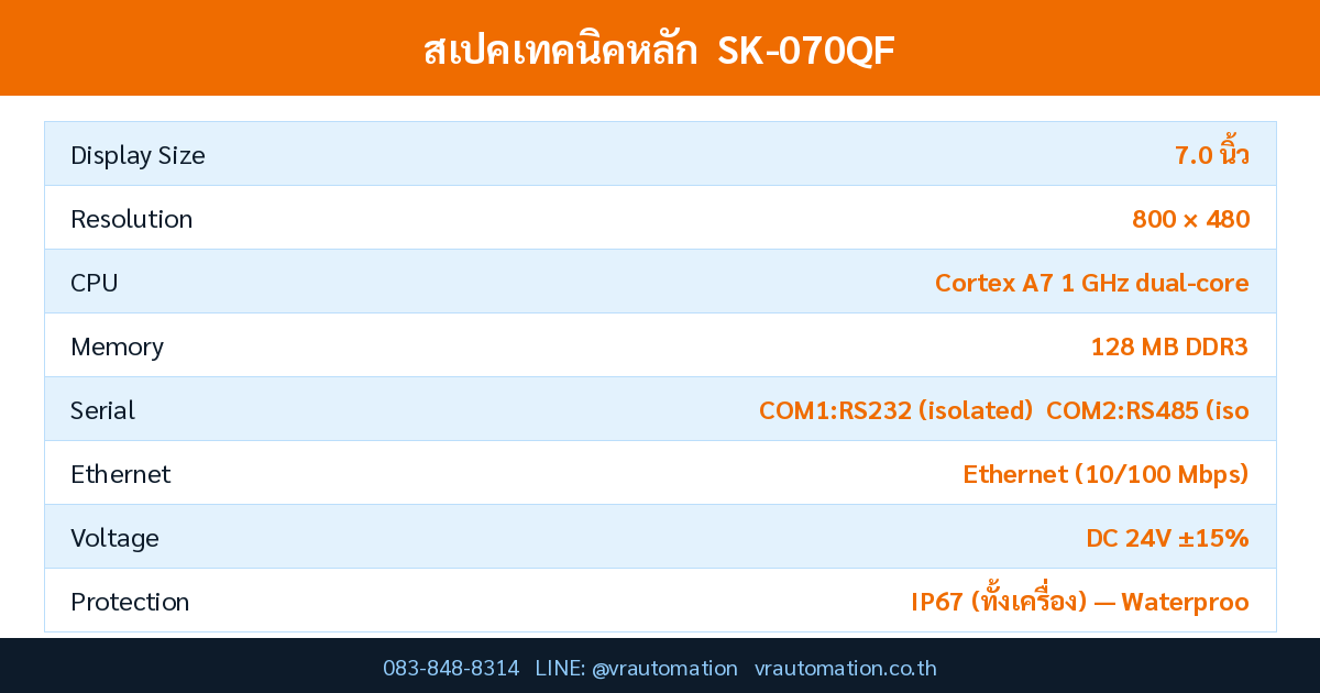 สเปค SK-070QF Samkoon
