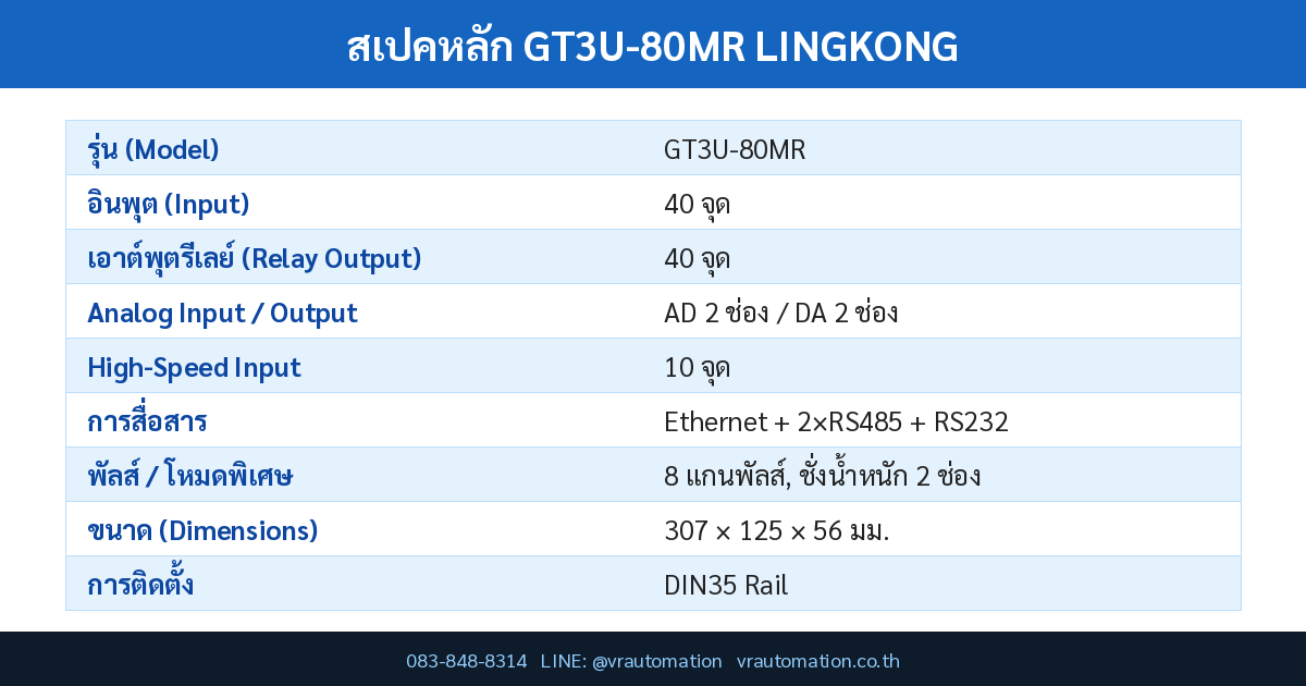 สเปค GT3U-80MR LINGKONG