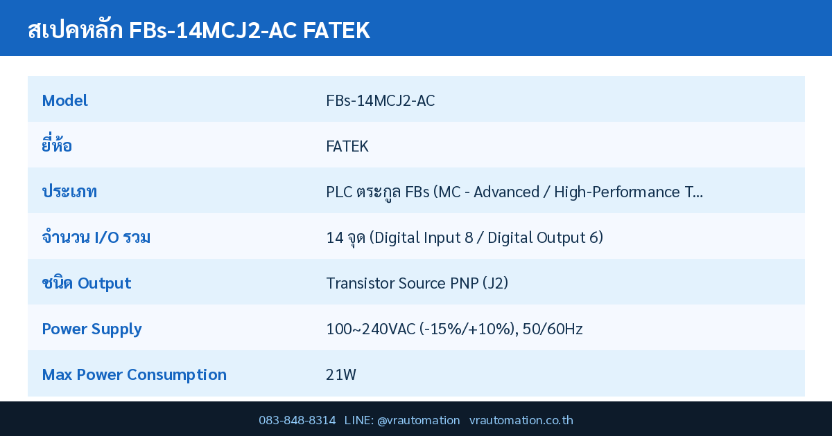 สเปค FBs-14MCJ2-AC FATEK