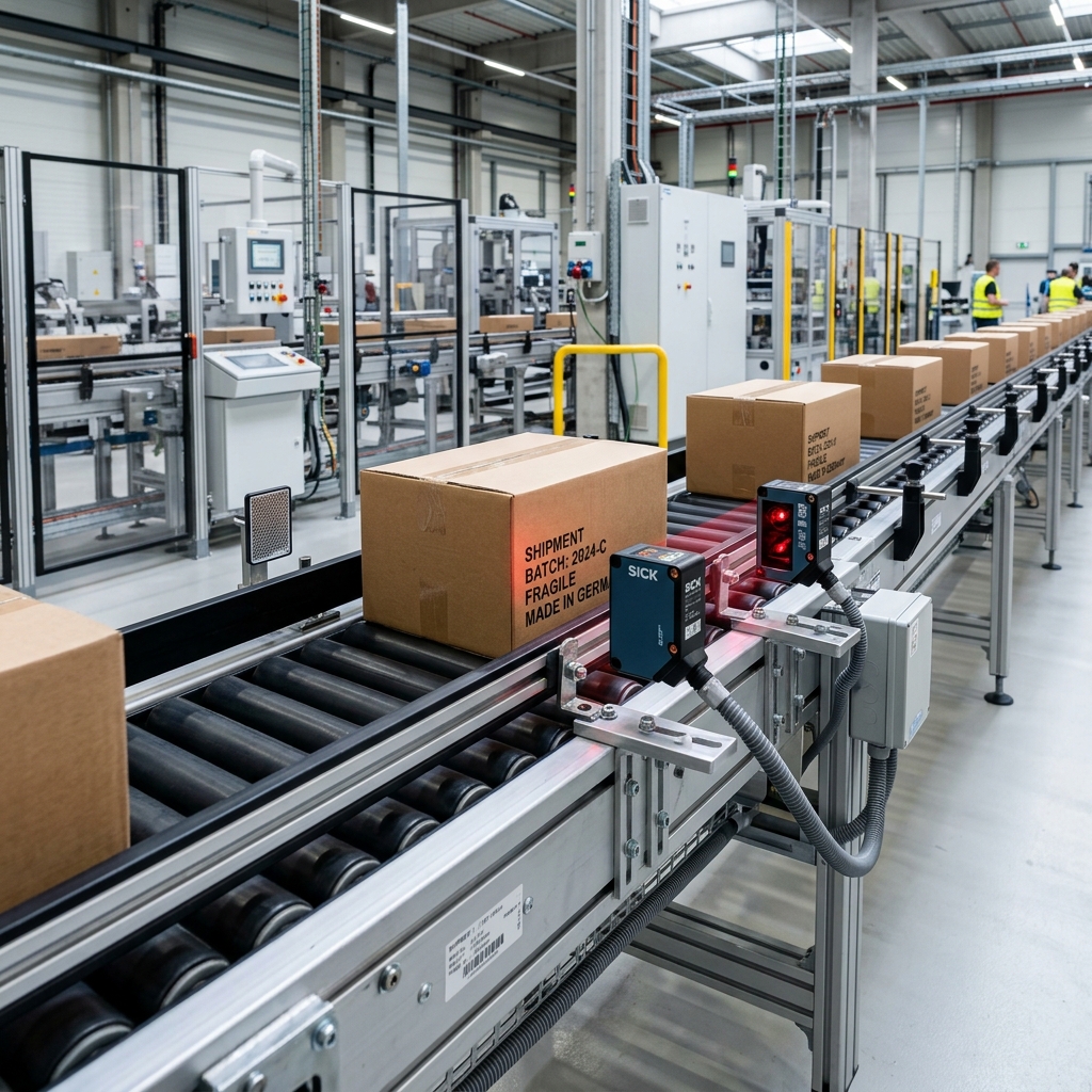 Sensors on Industrial Conveyor Belt