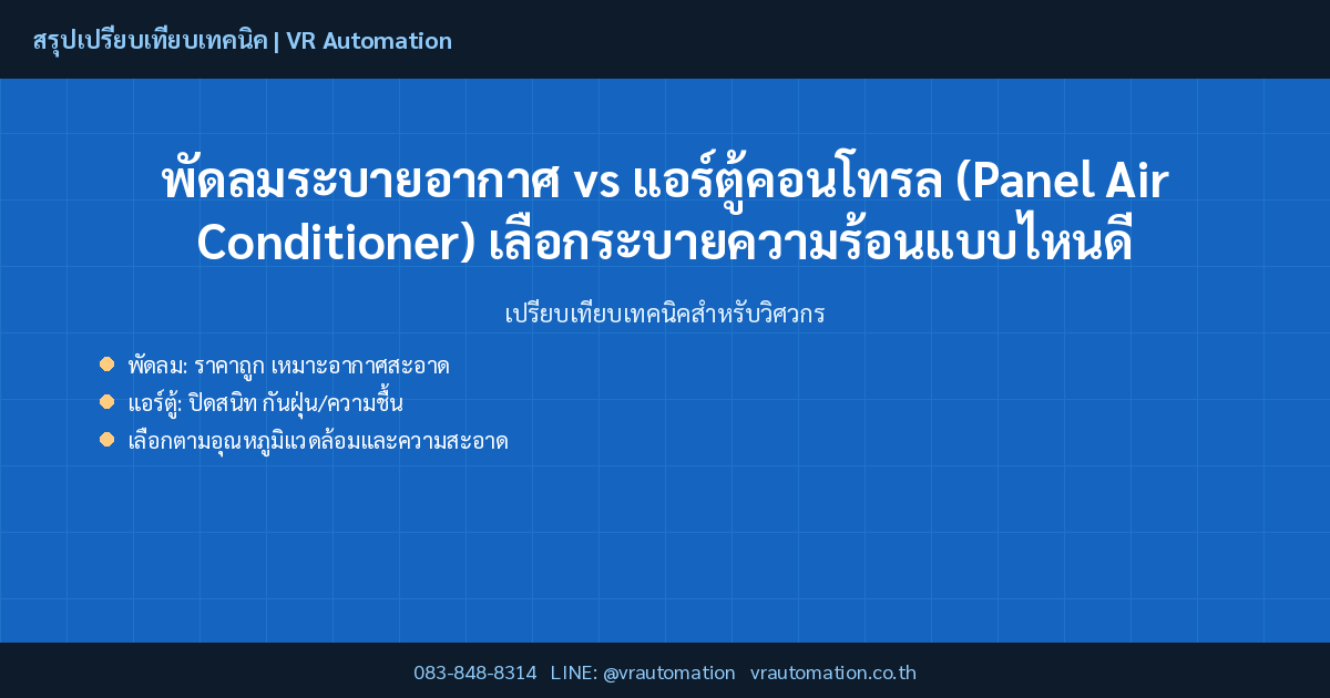 พัดลมระบายอากาศ vs แอร์ตู้คอนโทรล (Panel Air Conditioner) เลือกระบายความร้อนแบบไหนดี