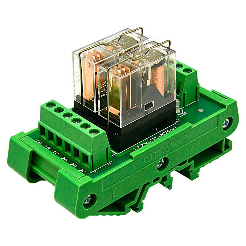 SANWO TKG2R-1E-K224 รีเลย์โมดูล Relay Control Module 2 ช่อง 12V/24V DC สำหรับ PLC
