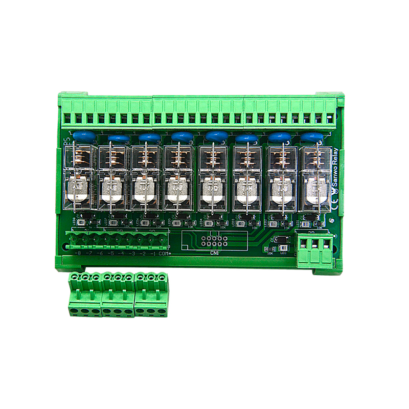 SANWO TKG2R-1E-K824 รีเลย์โมดูล 8 ช่อง 24V DC 16A ขั้วต่อถอดได้ ติดตั้งราง DIN