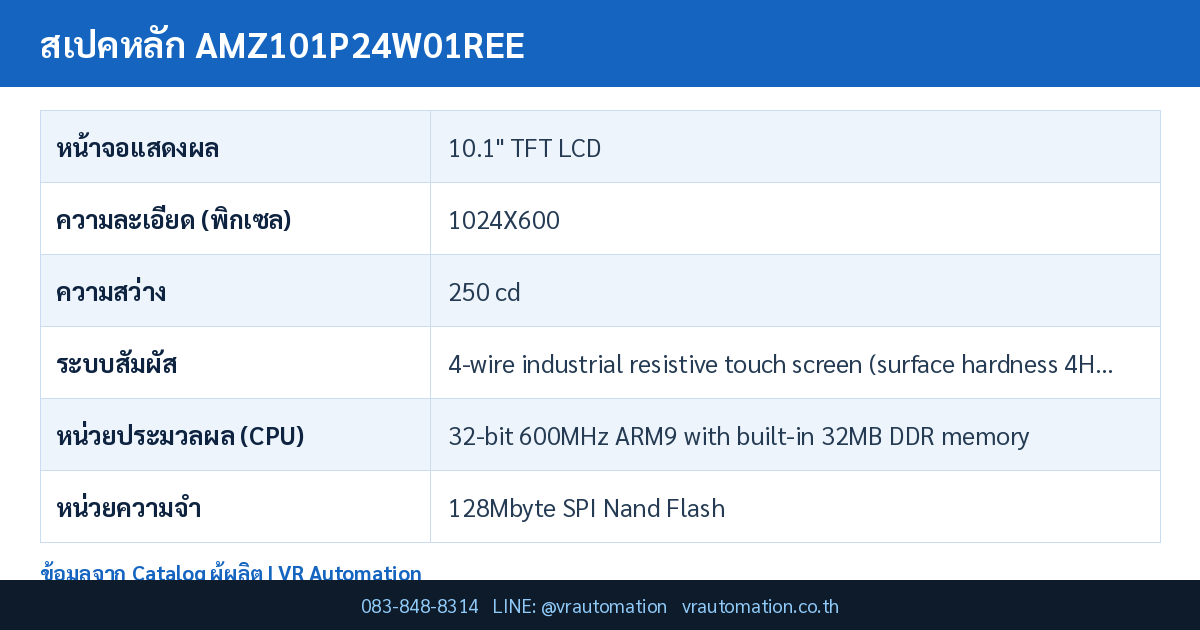 ตารางสเปค AMZ101P24W01REE Kinseal