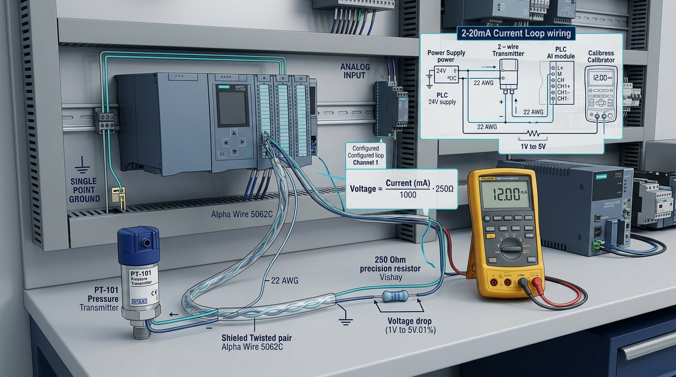 การต่อสายสัญญาณ Analog 4-20mA และ 0-10V เข้า PLC - VR Automation