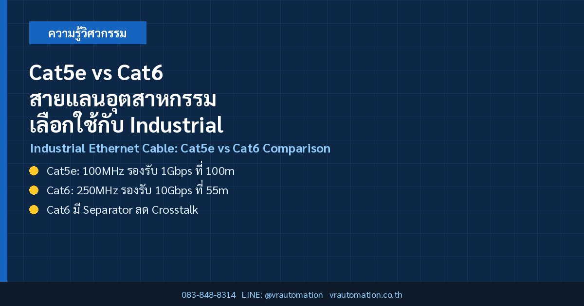 Cat5e vs Cat6 สายแลนอุตสาหกรรม เลือกใช้กับ Industrial Ethernet แบบไหนดี | VR Automation