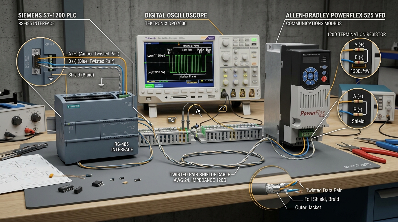 การต่อสาย RS-485 Modbus RTU ระหว่าง PLC กับ Inverter - VR Automation