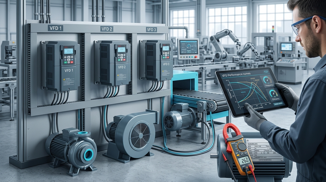 วิธีเลือกขนาด Inverter VFD Sizing สำหรับปั๊ม พัดลม สายพานลำเลียง - VR Automation